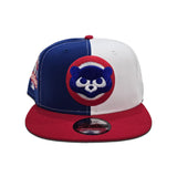 Royal Blue White Split Chicago Cubs Red Visor Gray Bottom 1990 All Star Game Side Patch New Era 9Fifty Snapback