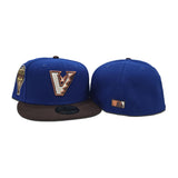 Royal Blue Arizona Diamondbacks Upside Down Logo Brown Visor Gray Bottom 1998 Inaugural Season Side Patch New Era 59Fifty Fitted