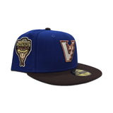 Royal Blue Arizona Diamondbacks Upside Down Logo Brown Visor Gray Bottom 1998 Inaugural Season Side Patch New Era 59Fifty Fitted