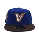 Royal Blue Arizona Diamondbacks Upside Down Logo Brown Visor Gray Bottom 1998 Inaugural Season Side Patch New Era 59Fifty Fitted