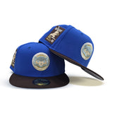 Royal Blue Chicago Cubs Brown Visor Gray Bottom Be Alert Foul Balls Side Patch New Era 59Fifty Fitted