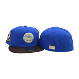 Royal Blue Chicago Cubs Brown Visor Gray Bottom Be Alert Foul Balls Side Patch New Era 59Fifty Fitted