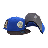 Royal Blue Chicago Cubs Brown Visor Gray Bottom Be Alert Foul Balls Side Patch New Era 59Fifty Fitted