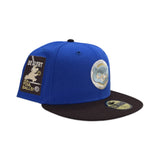 Royal Blue Chicago Cubs Brown Visor Gray Bottom Be Alert Foul Balls Side Patch New Era 59Fifty Fitted