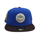 Royal Blue Chicago Cubs Brown Visor Gray Bottom Be Alert Foul Balls Side Patch New Era 59Fifty Fitted