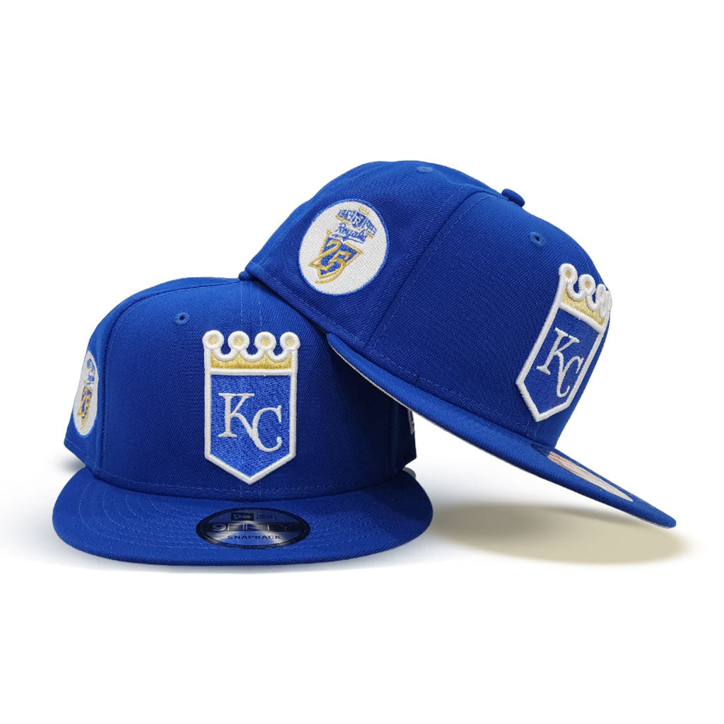 Royal Blue Kansas City Royals Gray Bottom 25th Anniversary Side Patch New Era 9fifty Snapback