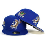 Royal Blue Los Angeles Dodgers Mascot Logo Gray Bottom Dodgers Stadium Side Patch New Era 59Fifty Fitted