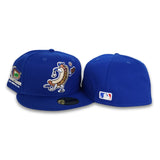 Royal Blue Los Angeles Dodgers Mascot Logo Gray Bottom Dodgers Stadium Side Patch New Era 59Fifty Fitted