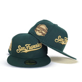 Dark Green Script San Francisco Giants Gray Bottom Year 2000 Side Patch New Era 59Fifty Fitted