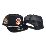 Black Trucker San Francisco Giants Green Bottom 2000 Inaugural Year Side Patch New Era Snapback