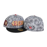 Gray Paisley San Francisco 49ers Black Visor Gray Bottom 40th Anniversary Side Patch New Era 59Fifty Fitted