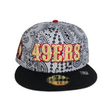 Gray Paisley San Francisco 49ers Black Visor Gray Bottom 40th Anniversary Side Patch New Era 59Fifty Fitted