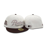 Off White San Diego Padres Brown Visor Gray Bottom Petco Park Side Patch New Era 59Fifty Fitted