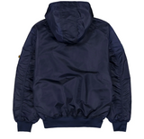 Navy Blue Houston Astros Alpha Industries X New Era L-2B Hooded Bomber Jacket