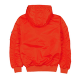 Orange Baltimore Orioles Alpha Industries X New Era L-2B Hooded Bomber Jacket