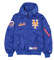 Royal Blue New York Mets Alpha Industries X New Era L-2B Hooded