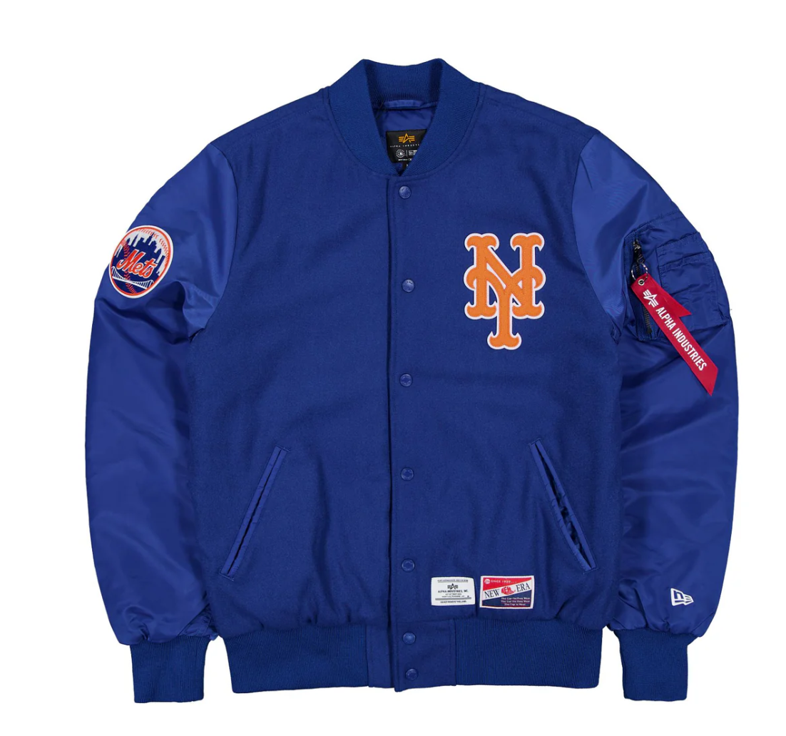Royal Blue New York Mets Alpha Industries X New Era MA-1 Wool