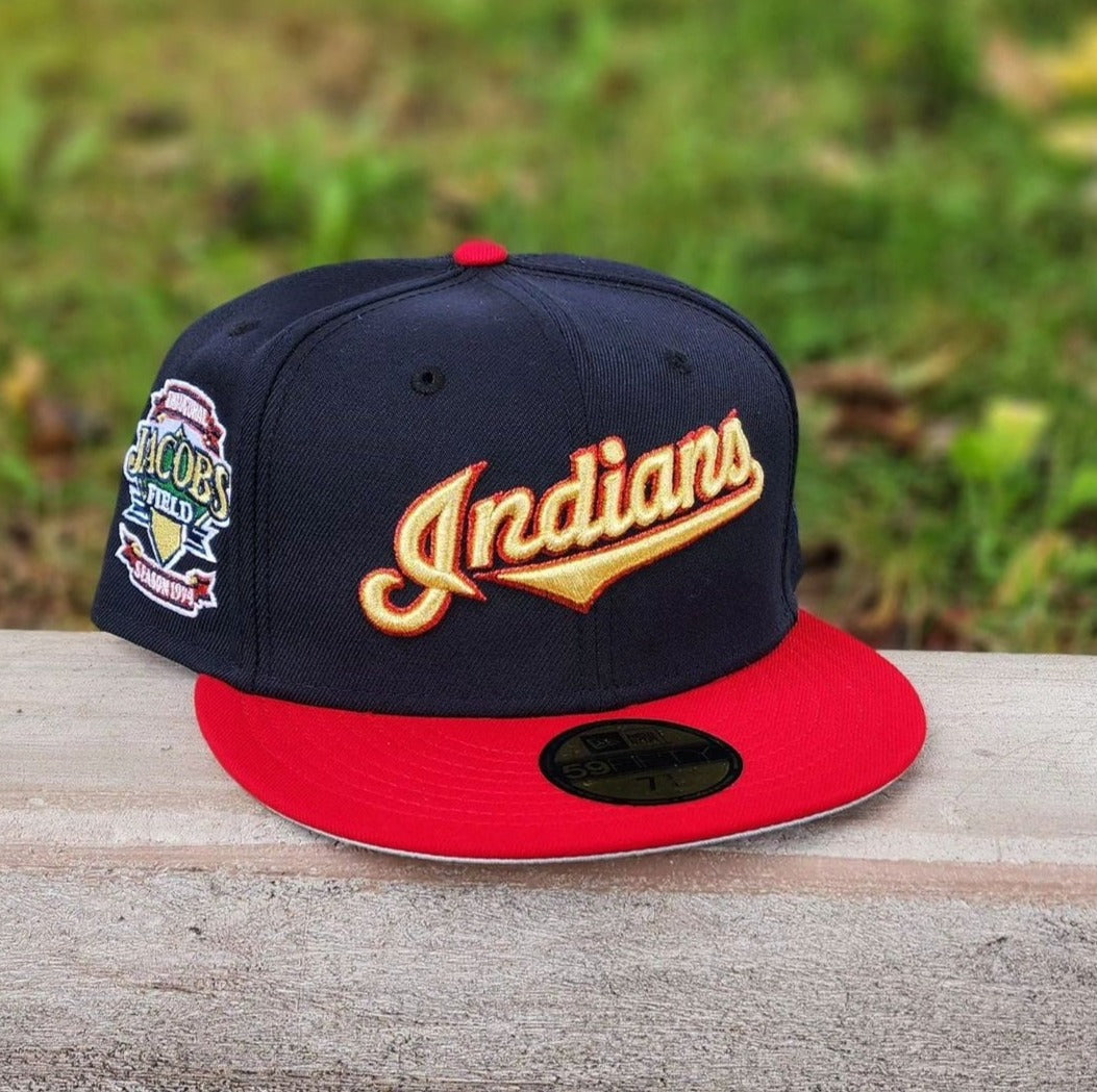Cleveland Indians New Era Home Authentic Collection On-Field 59FIFTY Fitted Hat - Navy/Red, Size: 7 5/8