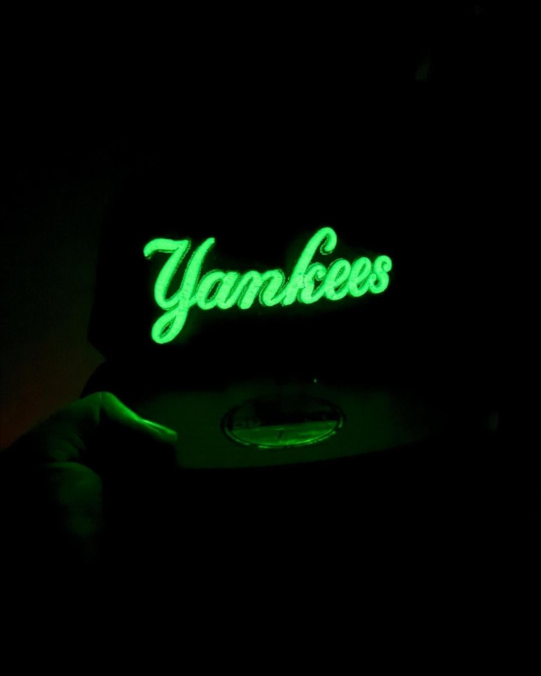 Tonal Black Camo Glow In The Dark New York Yankees Black Visor Green Bottom 1962 World Series Side Patch New Era 59Fifty Fitted