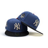 Indigo Blue New York Yankees Black Visor Gray Bottom 1999 World Series Side Patch New Era 59Fifty Fitted