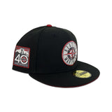 Glow In The Dark Black Seattle Mariners Burgundy Bottom 40th Anniversary Side Patch New Era 59Fifty Fitted