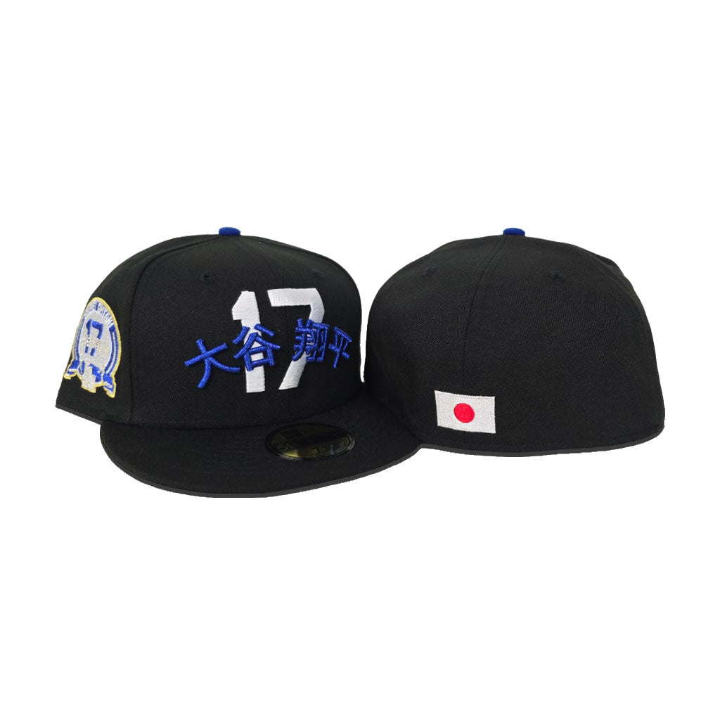 Black Los Angeles Dodgers Black Visor Gray Bottom # 17 Shohei Ohtani Side  Patch New Era 59Fifty Fitted