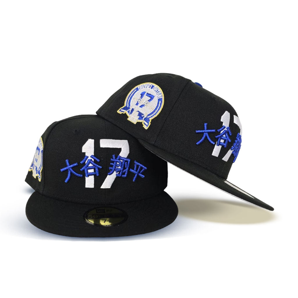 Black Los Angeles Dodgers Black Visor Gray Bottom # 17 Shohei Ohtani Side  Patch New Era 59Fifty Fitted