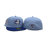 Birdseye Blue Anaheim Mighty Ducks Royal Blue Visor Gray Bottom 30th Anniversary Side Patch New Era 59Fifty Fitted