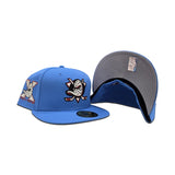 Airforce Blue Anaheim Mighty Ducks Gray Bottom "Mighty Decade" EST 1993 Side Patch New Era 59Fifty Fitted