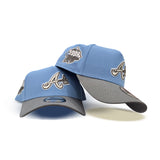 Sky Blue Atlanta Braves Gray Curved Brim Gray Bottom 1999 World Series Side Patch New Era A-Frame 9Forty Snapback