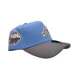 Sky Blue Atlanta Braves Gray Curved Brim Gray Bottom 1999 World Series Side Patch New Era A-Frame 9Forty Snapback