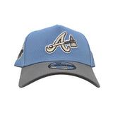 Sky Blue Atlanta Braves Gray Curved Brim Gray Bottom 1999 World Series Side Patch New Era A-Frame 9Forty Snapback