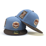 Sky Blue Chicago Cubs Brown Visor Gray Bottom Be Alert Foul Balls Side Patch New Era 59Fifty Fitted
