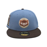 Sky Blue Chicago Cubs Brown Visor Gray Bottom Be Alert Foul Balls Side Patch New Era 59Fifty Fitted