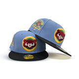 Sky Blue Chicago Cubs Black Visor Green Bottom 1990 All Star Game Side Patch New Era 59Fifty Fitted