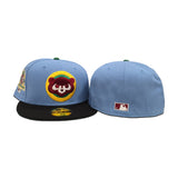 Sky Blue Chicago Cubs Black Visor Green Bottom 1990 All Star Game Side Patch New Era 59Fifty Fitted