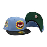 Sky Blue Chicago Cubs Black Visor Green Bottom 1990 All Star Game Side Patch New Era 59Fifty Fitted