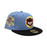 Sky Blue Chicago Cubs Black Visor Green Bottom 1990 All Star Game Side Patch New Era 59Fifty Fitted