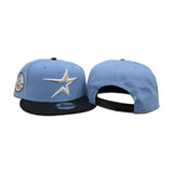 Sky Blue Houston Astros Black Visor Gray Bottom 35th Great Years Side Patch New Era 9Fifty Snapback