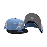 Sky Blue Houston Astros Black Visor Gray Bottom 35th Great Years Side Patch New Era 9Fifty Snapback