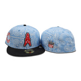 Sky Blue Paisley Houston Oilers Black Visor Green Bottom 1960 Established Side Patch New Era 59Fifty Fitted