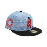 Sky Blue Paisley Houston Oilers Black Visor Green Bottom 1960 Established Side Patch New Era 59Fifty Fitted