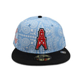 Sky Blue Paisley Houston Oilers Black Visor Green Bottom 1960 Established Side Patch New Era 59Fifty Fitted