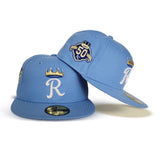 Sky Blue Kansas City Royals Gray Bottom 50th Anniversary Side Patch New Era 59Fifty Fitted