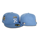 Sky Blue Kansas City Royals Gray Bottom 50th Anniversary Side Patch New Era 59Fifty Fitted