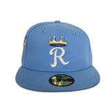 Sky Blue Kansas City Royals Gray Bottom 50th Anniversary Side Patch New Era 59Fifty Fitted
