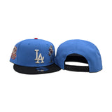 Airforce Blue Los Angeles Dodgers Palm Tree Black Visor Gray Bottom 50th Anniversary Side Patch New Era 9Fifty Snapback