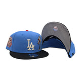 Airforce Blue Los Angeles Dodgers Palm Tree Black Visor Gray Bottom 50th Anniversary Side Patch New Era 9Fifty Snapback