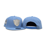 Sky Blue Las Vegas Raiders Gray Bottom 2020 Inaugural Season New Era Silver Metal Badge 9Fifty Snapback