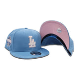 Sky Blue Los Angeles Dodgers Pink Bottom 40th Anniversary Side Patch New Era 9Fifty Snapback